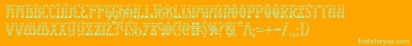 XiphosGradientCastle Font – Green Fonts on Orange Background