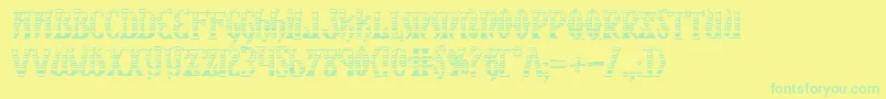 XiphosGradientCastle Font – Green Fonts on Yellow Background