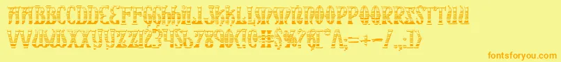 XiphosGradientCastle Font – Orange Fonts on Yellow Background