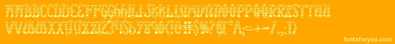 XiphosGradientCastle-Schriftart – Gelbe Schriften auf orangefarbenem Hintergrund