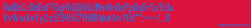 AutobusBold Font – Blue Fonts on Red Background