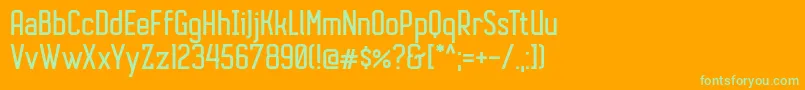 AutobusBold Font – Green Fonts on Orange Background