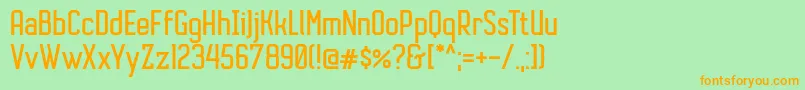 AutobusBold Font – Orange Fonts on Green Background