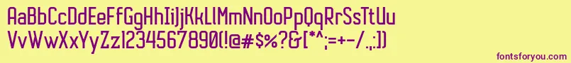 AutobusBold Font – Purple Fonts on Yellow Background