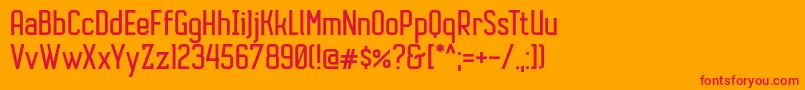 フォントAutobusBold – オレンジの背景に赤い文字