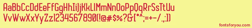 AutobusBold Font – Red Fonts on Yellow Background