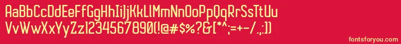 AutobusBold Font – Yellow Fonts on Red Background