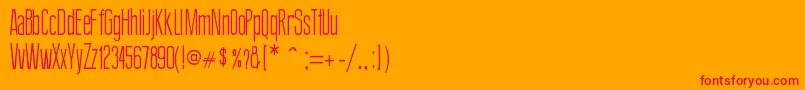 ThinDesign-Schriftart – Rote Schriften auf orangefarbenem Hintergrund