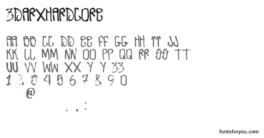 A fonte ZdarxHardcore – alfabeto, números, caracteres especiais