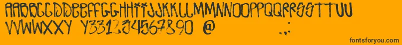 ZdarxHardcore-Schriftart – Schwarze Schriften auf orangefarbenem Hintergrund
