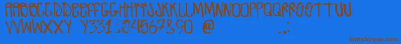 ZdarxHardcore Font – Brown Fonts on Blue Background