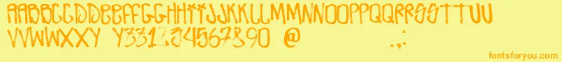 ZdarxHardcore-Schriftart – Orangefarbene Schriften auf gelbem Hintergrund