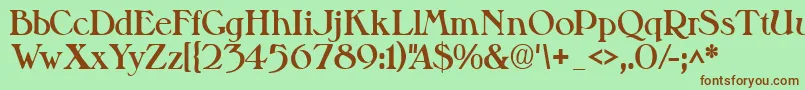 Valitblackssk-Schriftart – Braune Schriften auf grünem Hintergrund