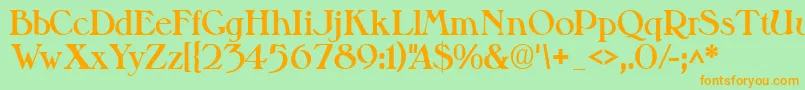 Valitblackssk-Schriftart – Orangefarbene Schriften auf grünem Hintergrund