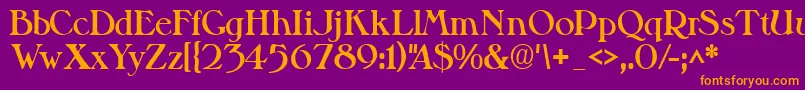 Fonte Valitblackssk – fontes laranjas em um fundo violeta