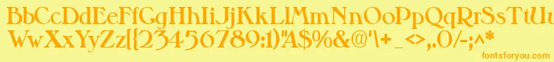 Fonte Valitblackssk – fontes laranjas em um fundo amarelo