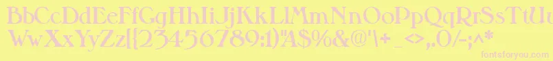 フォントValitblackssk – ピンクのフォント、黄色の背景