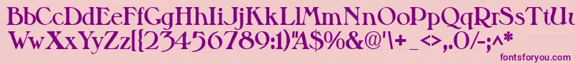 Valitblackssk-fontti – violetit fontit vaaleanpunaisella taustalla