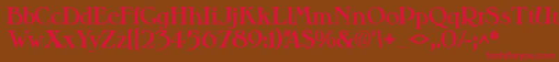 フォントValitblackssk – 赤い文字が茶色の背景にあります。