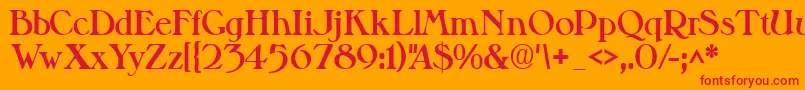 フォントValitblackssk – オレンジの背景に赤い文字