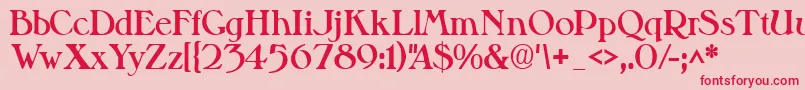 Czcionka Valitblackssk – czerwone czcionki na różowym tle