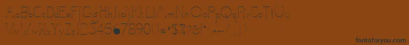 フォントCamelotRegular – 黒い文字が茶色の背景にあります