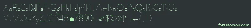 フォントCamelotRegular – 黒い背景に緑の文字