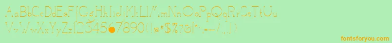 フォントCamelotRegular – オレンジの文字が緑の背景にあります。