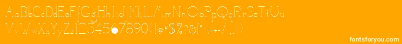 Fonte CamelotRegular – fontes brancas em um fundo laranja