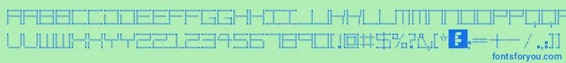 Шрифт AmayaTechnicalEtching – синие шрифты на зелёном фоне