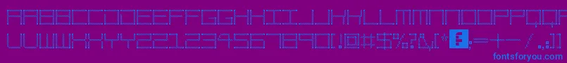 AmayaTechnicalEtching Font – Blue Fonts on Purple Background