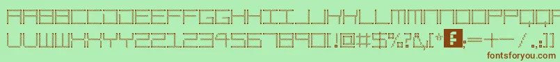 Шрифт AmayaTechnicalEtching – коричневые шрифты на зелёном фоне