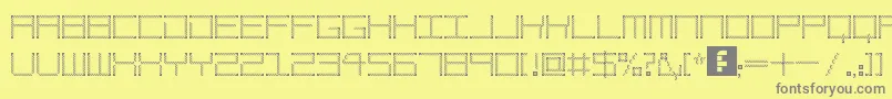 フォントAmayaTechnicalEtching – 黄色の背景に灰色の文字