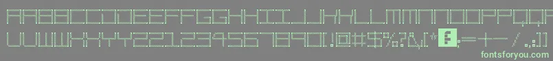 AmayaTechnicalEtching Font – Green Fonts on Gray Background