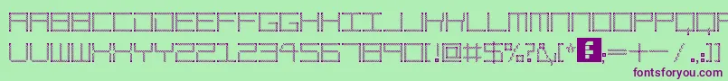 AmayaTechnicalEtching Font – Purple Fonts on Green Background