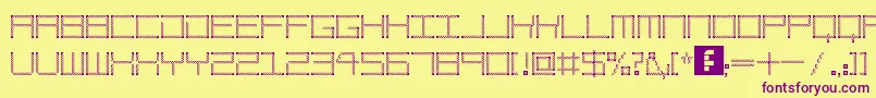 AmayaTechnicalEtching Font – Purple Fonts on Yellow Background