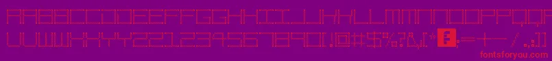 AmayaTechnicalEtching Font – Red Fonts on Purple Background