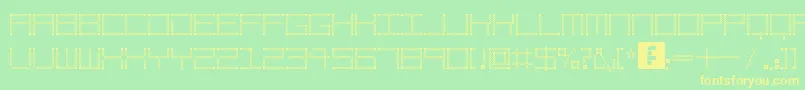 AmayaTechnicalEtching Font – Yellow Fonts on Green Background