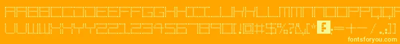 Шрифт AmayaTechnicalEtching – жёлтые шрифты на оранжевом фоне