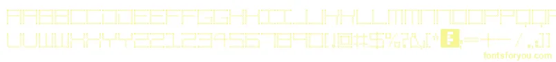 AmayaTechnicalEtching-Schriftart – Gelbe Schriften auf weißem Hintergrund