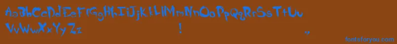 Crappy Font – Blue Fonts on Brown Background