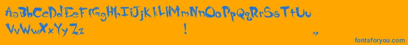 Crappy Font – Blue Fonts on Orange Background