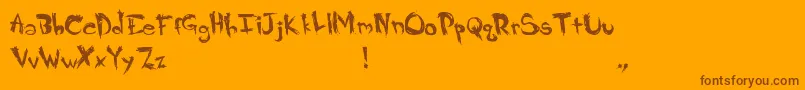 Crappy Font – Brown Fonts on Orange Background