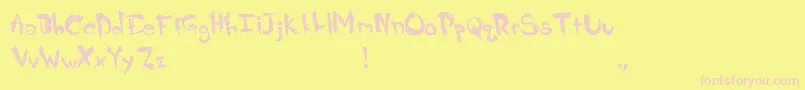 Crappy Font – Pink Fonts on Yellow Background