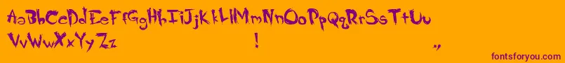 Crappy Font – Purple Fonts on Orange Background
