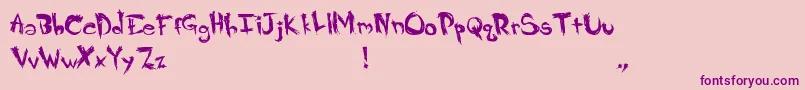 Crappy Font – Purple Fonts on Pink Background