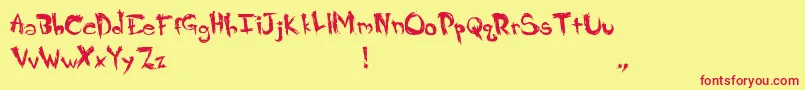 Crappy Font – Red Fonts on Yellow Background