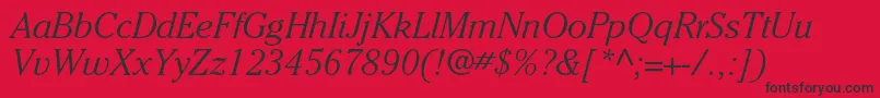Fonte CheltenhamstdLightitalic – fontes pretas em um fundo vermelho
