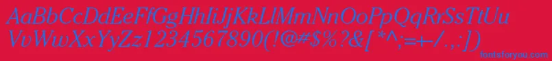 CheltenhamstdLightitalic Font – Blue Fonts on Red Background