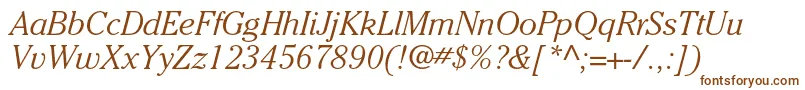 CheltenhamstdLightitalic Font – Brown Fonts on White Background